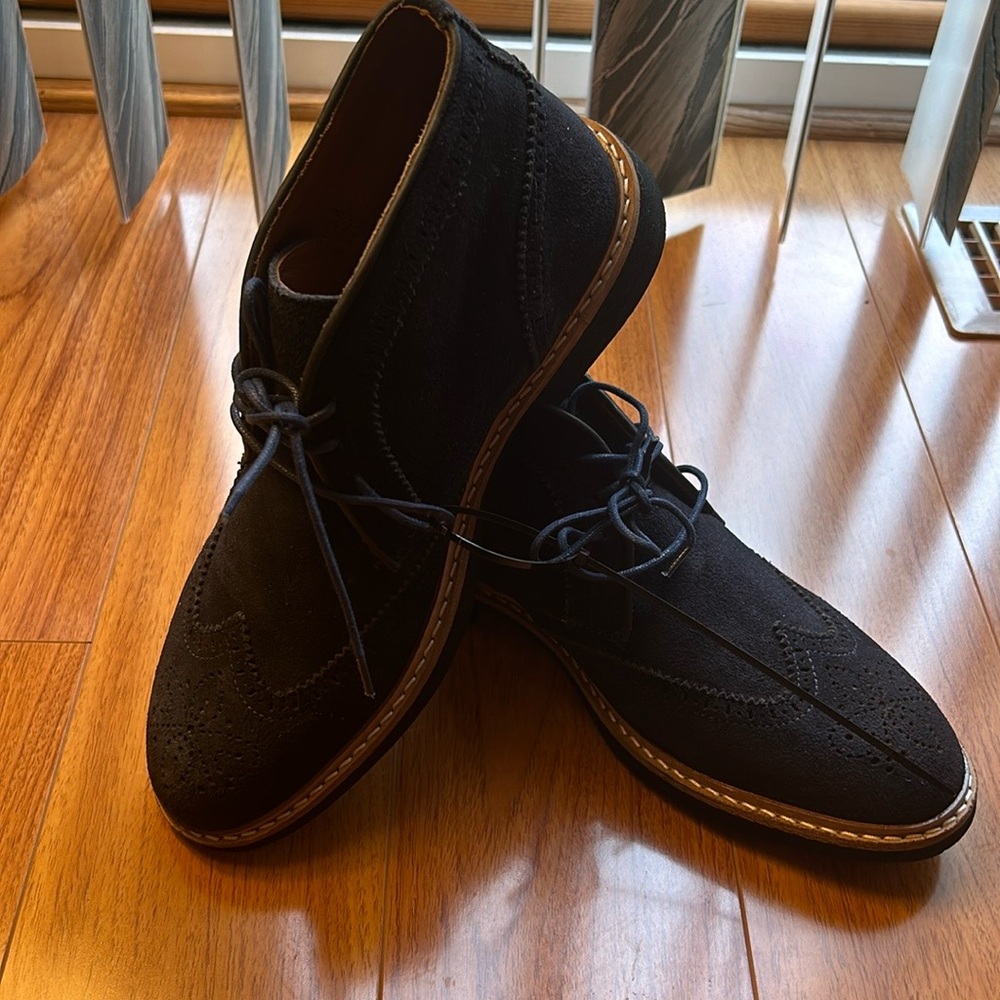 Marc Joseph New York Men's Leather Luxury Ankle Boot with Wingtip Detail